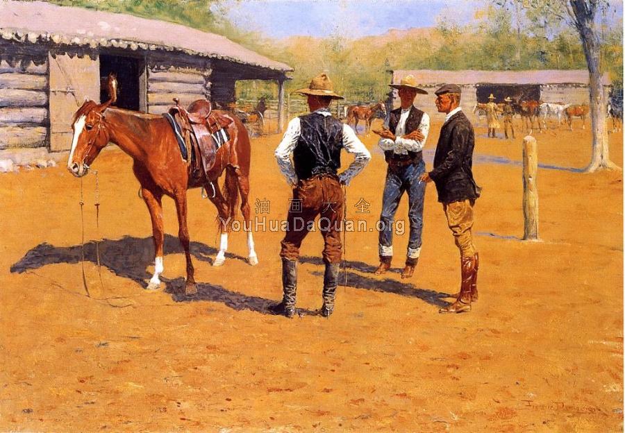 Buying Polo Ponies in the West - 费雷德里克·雷明顿